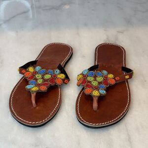 Sandals Shoes Colorful Beaded Women's Sandals